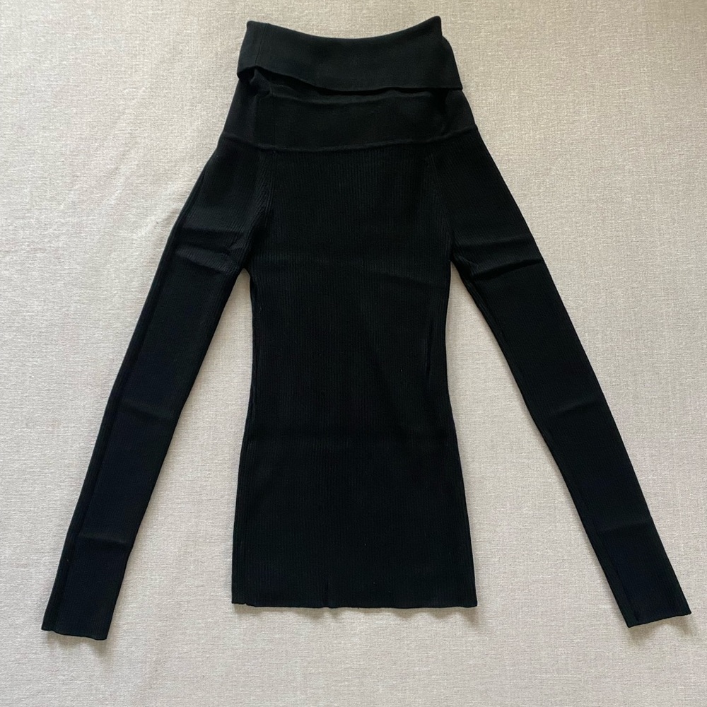 Rampage vintage 90s black ribbed sweater cowl turtleneck. - Picture 7 of 10
